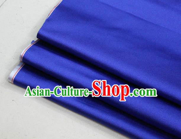 Chinese Traditional Royal Palace Mongolian Robe Royalblue Satin Brocade Fabric, Chinese Ancient Costume Drapery Hanfu Cheongsam Material