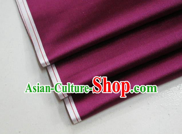 Chinese Traditional Royal Palace Mongolian Robe Amaranth Satin Brocade Fabric, Chinese Ancient Costume Drapery Hanfu Cheongsam Material