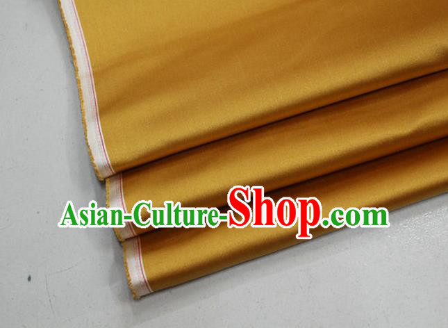 Chinese Traditional Royal Palace Mongolian Robe Ginger Satin Brocade Fabric, Chinese Ancient Costume Drapery Hanfu Cheongsam Material