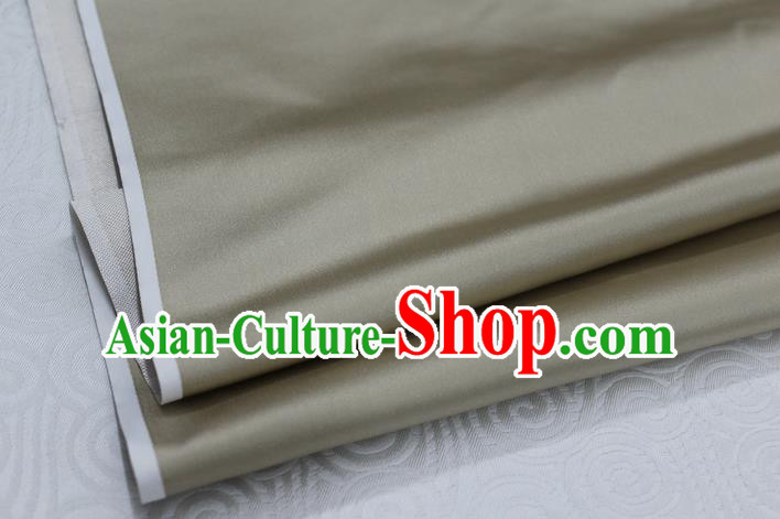 Chinese Traditional Royal Palace Mongolian Robe Light Grey Satin Brocade Fabric, Chinese Ancient Costume Drapery Hanfu Cheongsam Material