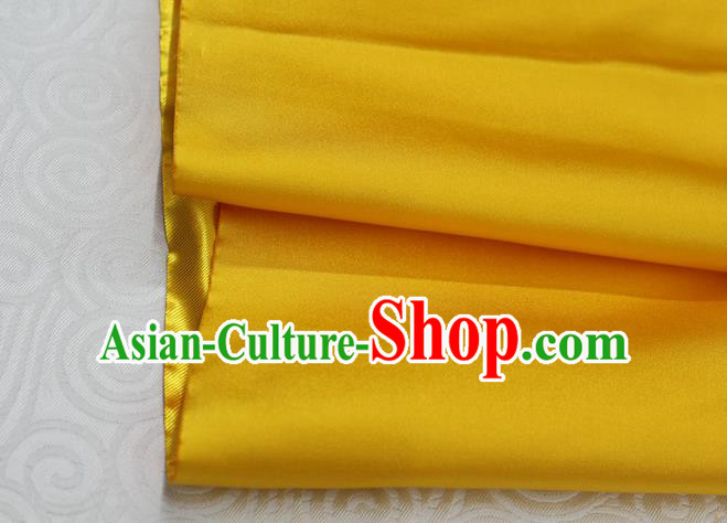 Chinese Traditional Royal Palace Mongolian Robe Golden Satin Brocade Fabric, Chinese Ancient Costume Drapery Hanfu Cheongsam Material