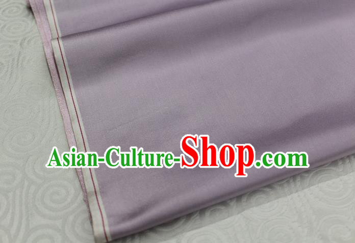 Chinese Traditional Royal Palace Mongolian Robe Lilac Satin Brocade Fabric, Chinese Ancient Costume Drapery Hanfu Cheongsam Material