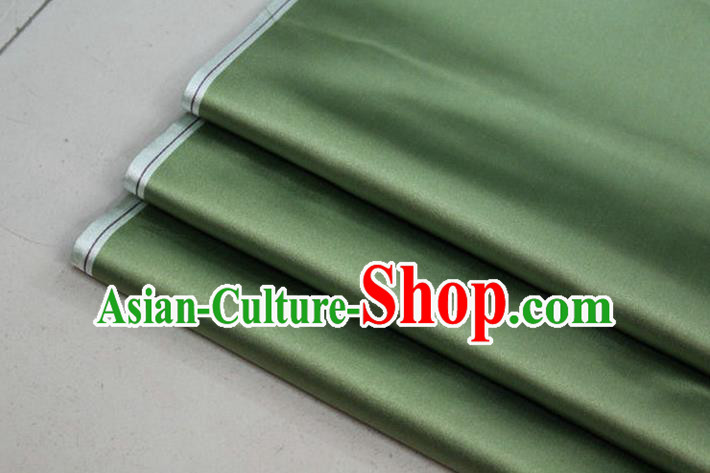 Chinese Traditional Royal Palace Mongolian Robe Grass Green Satin Brocade Fabric, Chinese Ancient Costume Drapery Hanfu Cheongsam Material