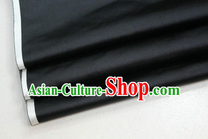 Chinese Traditional Royal Palace Mongolian Robe Black Satin Brocade Fabric, Chinese Ancient Costume Drapery Hanfu Cheongsam Material