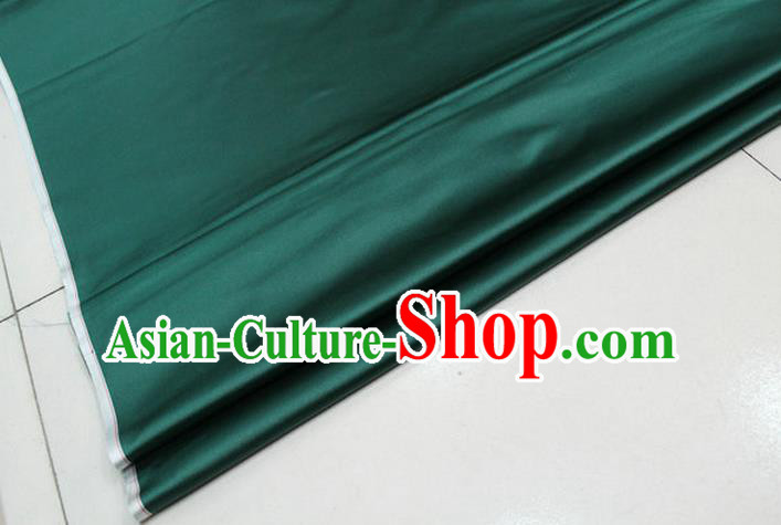 Chinese Traditional Royal Palace Mongolian Robe Atrovirens Satin Brocade Fabric, Chinese Ancient Costume Drapery Hanfu Cheongsam Material