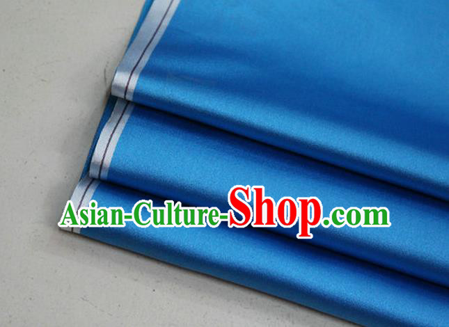 Chinese Traditional Royal Palace Mongolian Robe Light Blue Satin Brocade Fabric, Chinese Ancient Costume Drapery Hanfu Cheongsam Material