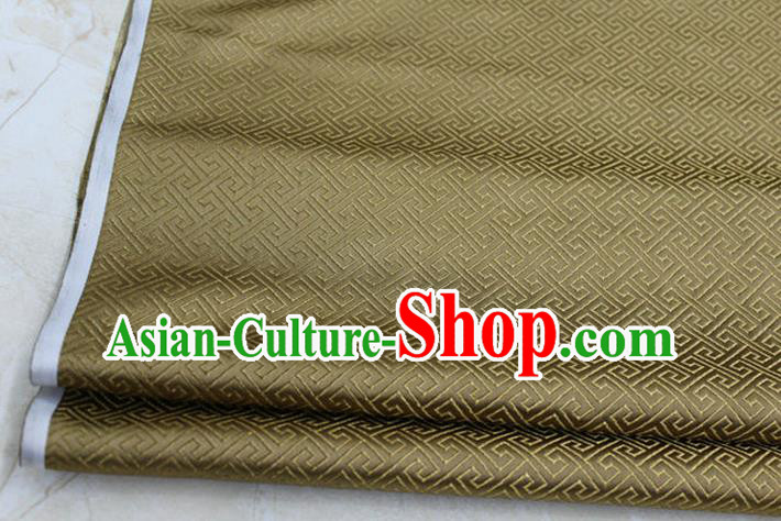 Chinese Traditional Royal Palace Back Pattern Mongolian Robe Bronze Satin Brocade Fabric, Chinese Ancient Costume Drapery Hanfu Tang Suit Material