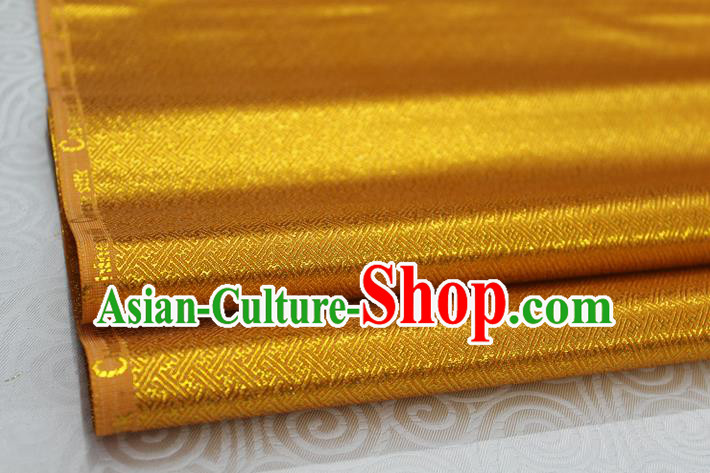 Chinese Traditional Royal Palace Pattern Mongolian Robe Golden Brocade Fabric, Chinese Ancient Emperor Costume Drapery Hanfu Tang Suit Material