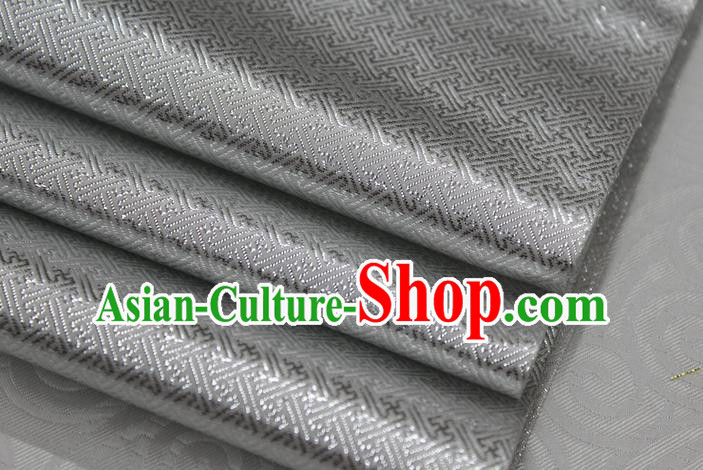 Chinese Traditional Royal Palace Pattern Mongolian Robe Grey Brocade Fabric, Chinese Ancient Emperor Costume Drapery Hanfu Tang Suit Material