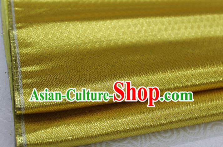 Chinese Traditional Royal Palace Pattern Mongolian Robe Golden Brocade Fabric, Chinese Ancient Emperor Costume Drapery Hanfu Tang Suit Material