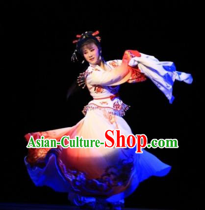 Traditional Ancient Chinese Dancing Costume, Chinese Folk Dance Water Sleeves Dress, Chinese Imperial Emperess Embroidery Costume for Women