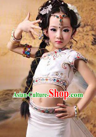 Traditional Children Belly Dance Costume, Chinese Little Belly Dance Elegant Dress, Cosplay Chinese Princess Hanfu Clothing for Kids
