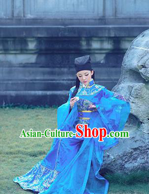 Traditional Ancient Chinese Yueju Opera Niche Costume, Elegant Hanfu Clothing Chinese Yueju Opera Tang Dynasty Young Male Water Sleeves Clothing for Men