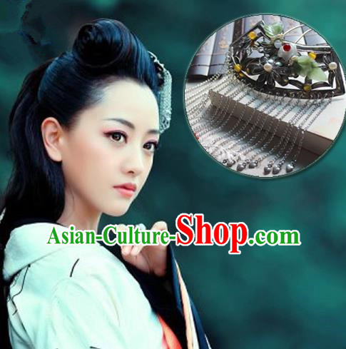 Traditional Handmade Chinese Ancient Classical Hair Accessories Han Dynasty Hairpin, Hanfu Jade Hair Jewellery, Hair Fascinators Hairpins for Women