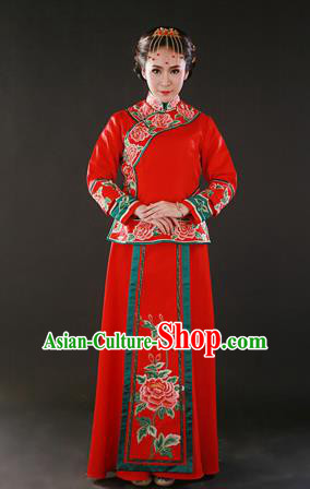 Traditional Ancient Chinese Costume Xiuhe Suits Chinese Wedding Dress Red Ancient Women Dragon and Phoenix Flown Bride Toast Cheongsam