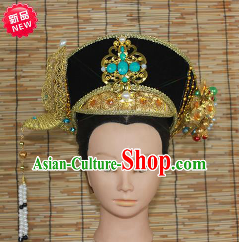 Traditional Handmade Chinese Ancient Classical Hair Accessories Qing Dynasty Manchu Princess Hairpin, Manchu Empress Phoenix Coronet, Wedding Hair Jewellery, Hair Fascinators Hairpins Complete Set for Women