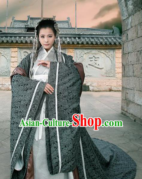 Traditional Ancient Chinese Imperial Empress Costume, Chinese Han Dynasty Queen Dress, Chinese Embroidered Trailing Hanfu Clothing for Women