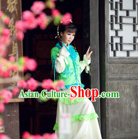 Traditional Ancient Chinese Green Swordsman Costumes for Women