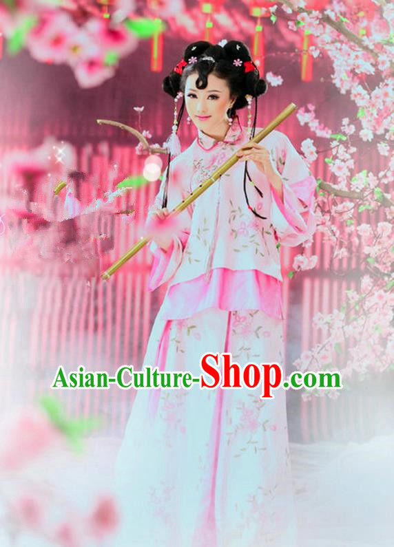 Ancient Chinese Costume Xiuhe Suits, Chinese Qing Dynasty Young Lady Embroidered Clothing for Women