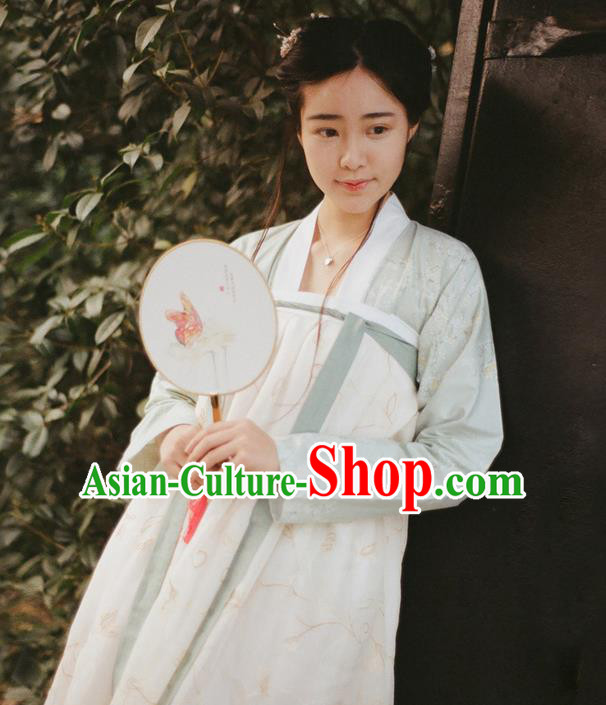 Traditional Ancient Chinese Female Costume Dress and Blouse Complete Set, Elegant Hanfu Clothing Chinese Tang Dynasty Palace Lady Embroidered Clothing for Women