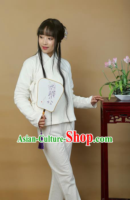 Traditional Ancient Chinese Female Costume Blouse and Pants Underpants Complete Set, Elegant Hanfu Underpants Clothing Chinese Ming Dynasty Palace Lady Clothing for Women