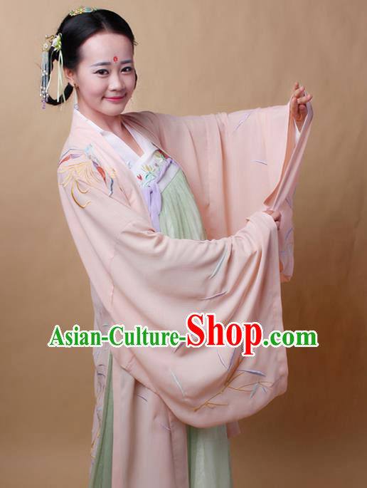 Traditional Ancient Chinese Female Costume Cardigan, Elegant Hanfu Clothing Chinese Ming Dynasty Palace Lady Embroidered Phoenix Wide Sleeve Cappa Clothing for Women