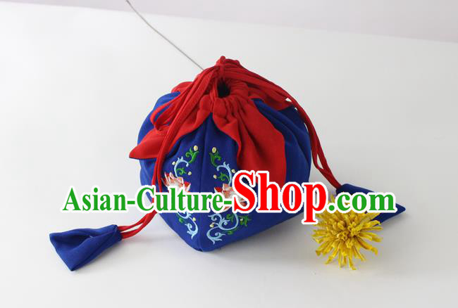 Traditional Ancient Chinese Embroidered Handbags Embroidered Lotus Navy Bag for Women