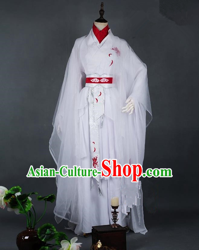 Traditional Asian Chinese Ancient Costume, Elegant Hanfu Dress, Chinese Imperial Prince Embroidered Clothing, Chinese Cosplay Prince Costumes for Men