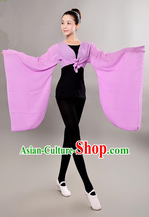 Traditional Chinese Wide Sleeve Water Sleeve Dance Suit China Folk Dance Chiffon Pink Blouse for Women