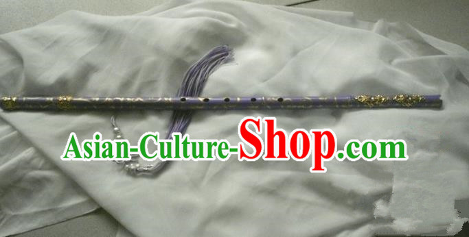 Traditional Handmade Chinese Ancient Purple Gold Tassel Flute for Women
