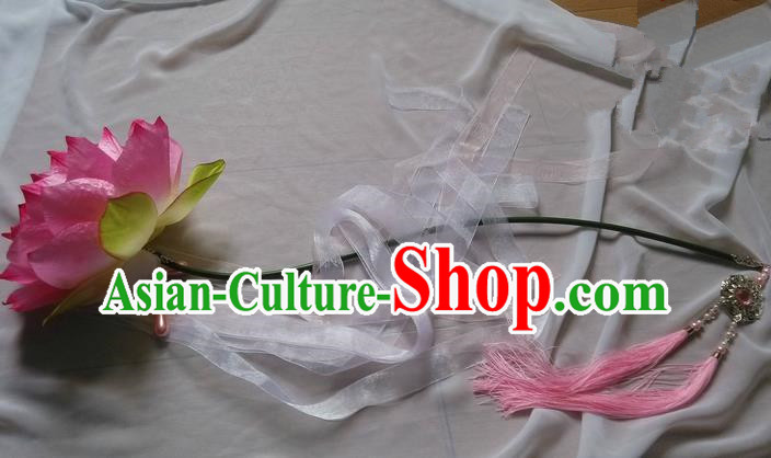 Traditional Chinese Handmade Ancient Hanfu Lotus Props for Women