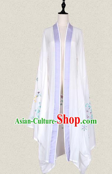 Traditional Ancient Chinese Female Costume Wide Sleeve Cardigan, Elegant Hanfu Clothing Chinese Tang Dynasty Embroidering Palace Princess Clothing for Women