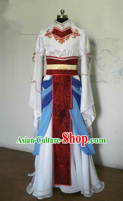 Traditional Ancient Chinese Imperial Consort Dance Costume, Elegant Hanfu Clothing Chinese Han Dynasty Imperial Empress Cosplay Fairy Tailing Embroidered Clothing for Women