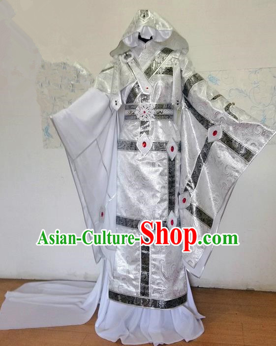 Traditional Ancient Chinese Imperial Prince Costume Complete Set, Elegant Hanfu Nobility Childe Robe, Chinese Swordsman Cosplay Clothing for Men