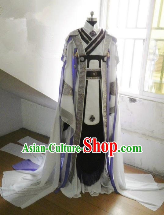 Traditional Ancient Chinese Imperial Emperor Costume, Ancient Elegant Hanfu Clothing Chinese Tang Dynasty Imperial King Cosplay Tailing Embroidered Dress for Men