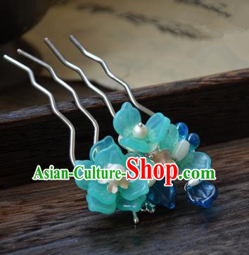 Traditional Handmade Chinese Ancient Princess Classical Hanfu Accessories Jewellery Pearl Coloured Glaze Hair Sticks Hair Jewellery, Tassel Hair Fascinators Hairpins for Women