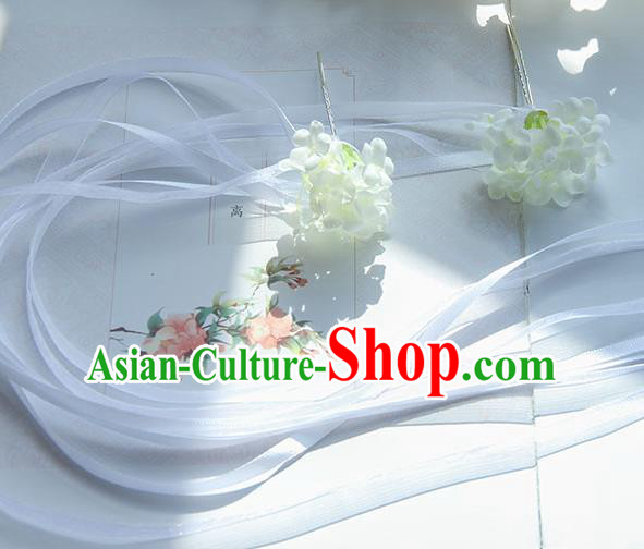 Traditional Handmade Chinese Ancient Princess Classical Accessories Jewellery Hair Sticks Long Ribbon White Hair Claws, Hair Fascinators Hairpins for Women