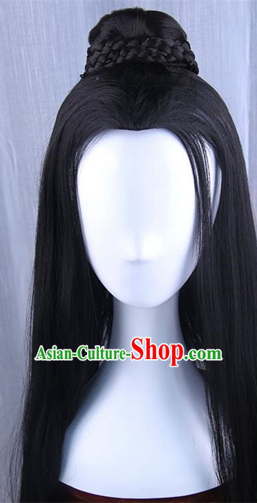 Traditional Handmade Ancient Chinese Tang Dynasty Imperial Prince Wig, Ancient Chinese Swordsman Wig for Men