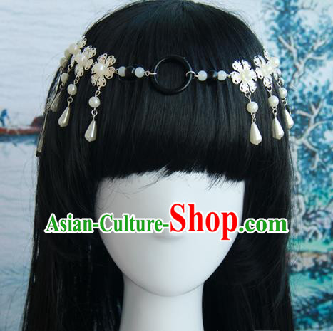 Traditional Handmade Ancient Chinese Tang Dynasty Imperial Empress Hair Decoration and Wig Complete Set, Ancient Chinese Cosplay Fairy Queen Hairpin and Wig for Women