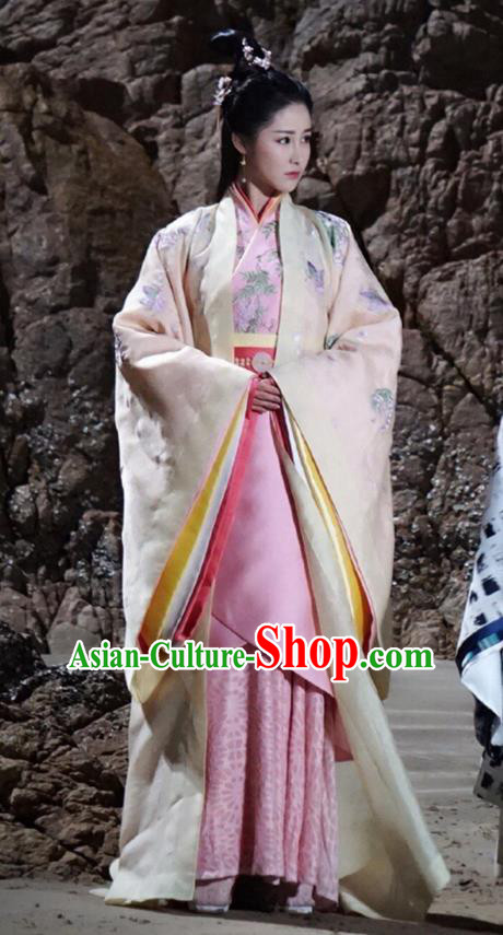 Traditional Ancient Chinese Imperial Empress Costume, Elegant Hanfu Dress Chinese Han Dynasty Imperial Princess Tailing Embroidered Clothing for Women