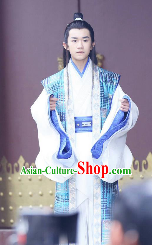 Traditional Ancient Chinese Nobility Childe Costume, Elegant Hanfu Male Lordling Dress, China Warring States Period Imperial Prince Embroidered Clothing for Men