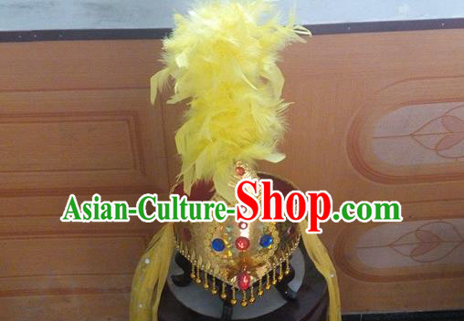 Traditional Chinese Nationality Dancing Costume Uyghur Princess Folk Dance Ethnic Headdress Hat Headband for Women