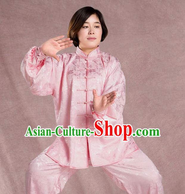 Traditional Chinese Top Silk Kung Fu Costume Martial Arts Kung Fu Training  Jacquard Weave Plated Buttons Uniform, Tang Suit Gongfu Shaolin Wushu Clothing, Tai Chi Taiji Teacher Suits Uniforms for Women