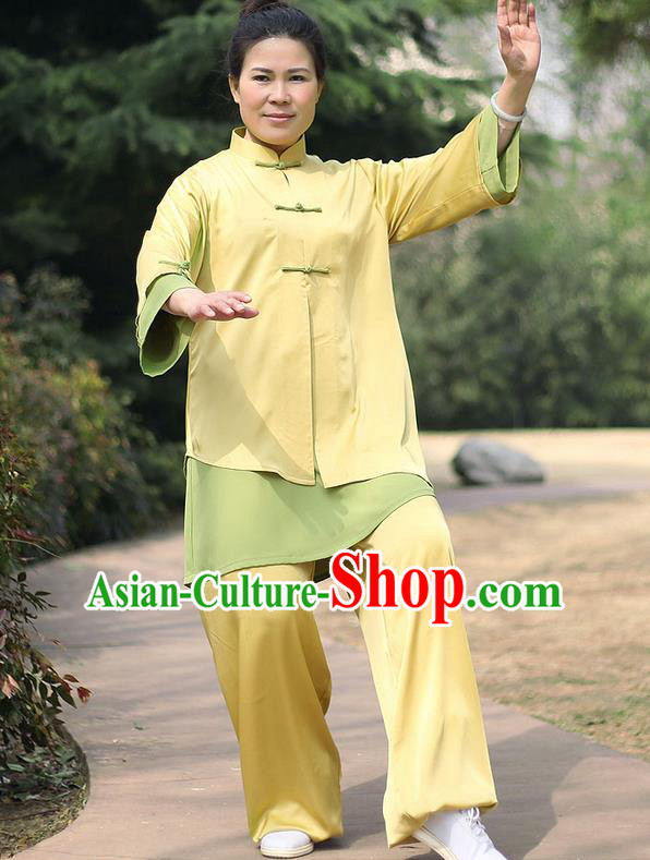 Traditional Chinese Top Stretch Silk Kung Fu Costume Martial Arts Kung Fu Training Uniform, Tang Suit Gongfu Shaolin Wushu Clothing, Tai Chi Taiji Teacher Suits Uniforms for Women