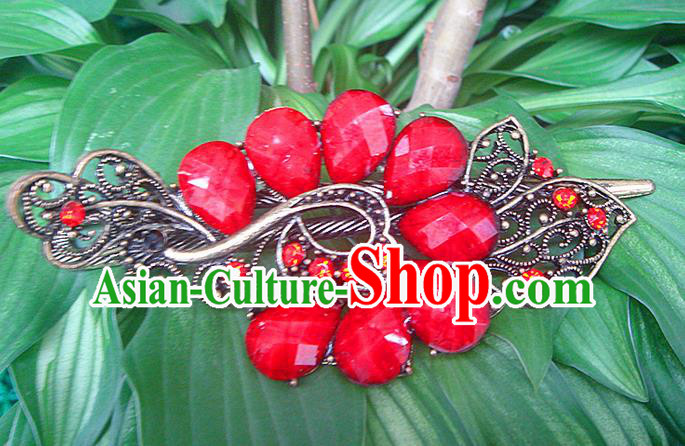 Traditional Chinese Miao Ethnic Minority Hair Jewelry Accessories, Hmong Handmade Peacock Hairpins, Miao Ethnic Jewelry Accessories Hair Claw for Women