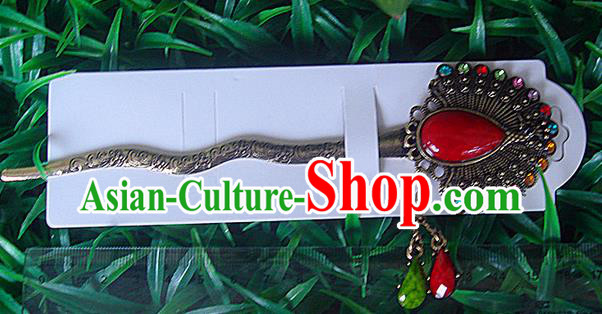 Traditional Chinese Miao Ethnic Minority Palace Hair Jewelry Accessories, Hmong Handmade Peacock Hairpins, Miao Ethnic Jewelry Accessories Hair Claw for Women