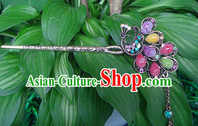 Traditional Chinese Miao Ethnic Minority Palace Hair Jewelry Accessories, Hmong Handmade Flowers Hairpins, Miao Ethnic Jewelry Accessories Hair Claw for Women