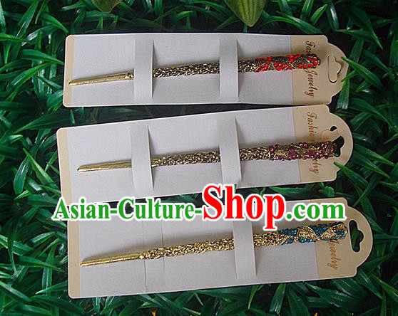 Traditional Chinese Miao Ethnic Minority Palace Hair Jewelry Accessories, Hmong Handmade Crystal Hairpins, Miao Ethnic Jewelry Accessories Hair Claw for Women