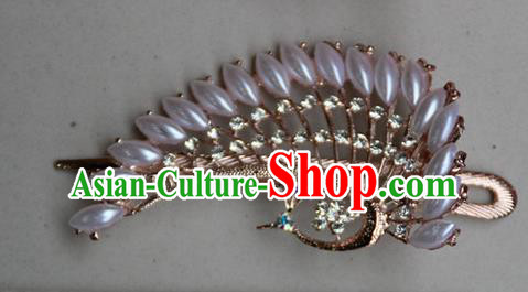 Traditional Chinese Miao Ethnic Minority Palace Hair Jewelry Accessories, Hmong Handmade Peacock Hairpins, Miao Ethnic Jewelry Accessories Hair Claw for Women