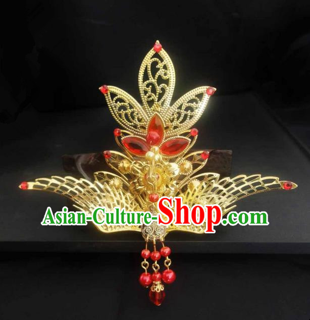 Traditional Handmade Chinese Ancient Classical Hair Accessories Bride Wedding Barrettes Phoenix Coronet, Hair Sticks Hair Jewellery, Hair Fascinators Hairpins for Women